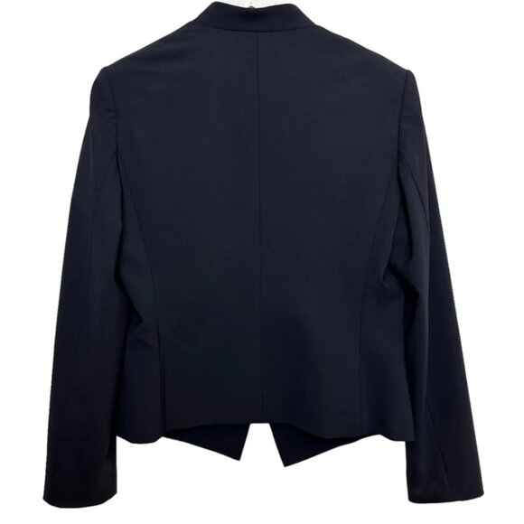 Theory Women's Lanai Sevona Wool Blazer Size 8 Navy Blue Open Front - Picture 2 of 10